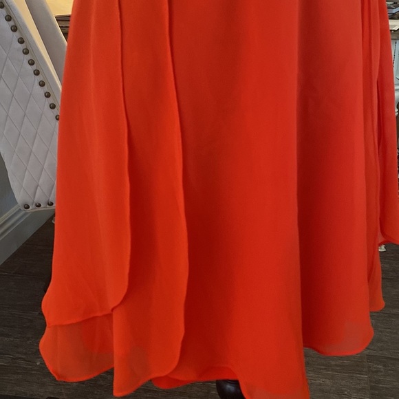 Elegant Orange Halter Dress - Picture 4 of 7